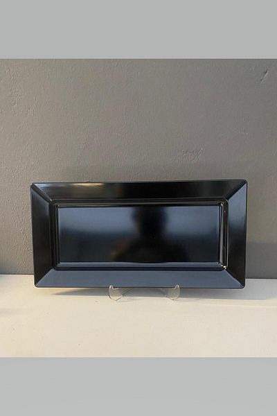 İkram Dünyası Unbreakable Open Buffet Presentation Plate Black 43x21 cm