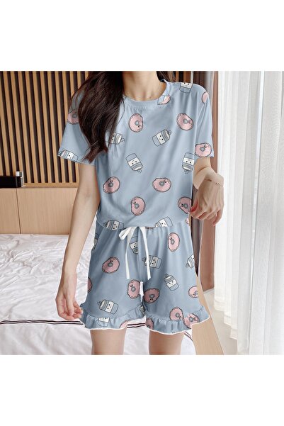 PEMBİŞ HOMEWEAR Σετ σορτς Aden Blue Donut Super Soft