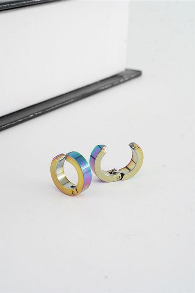 By Zeyna Aksesuar Unisex 316 L Stainless Steel 1.5 cm Compression Ring Model Earring