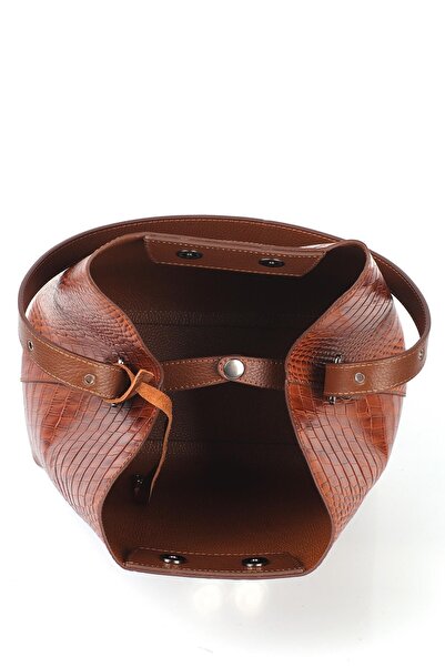 Ysmn حقيبة كتف نسائية من الجلد الطبيعي باللون البني YC011698DKR