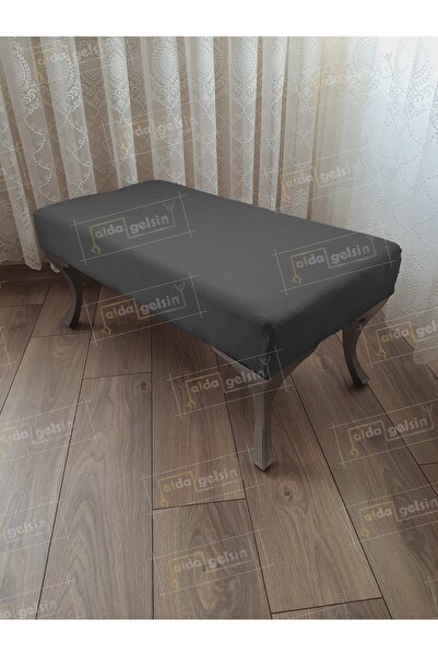 aldagelsin Ayak Ucu Kapı Önü Antre Düz Bench Puf Orta Sehpa Gümüş Ayak 120 cm