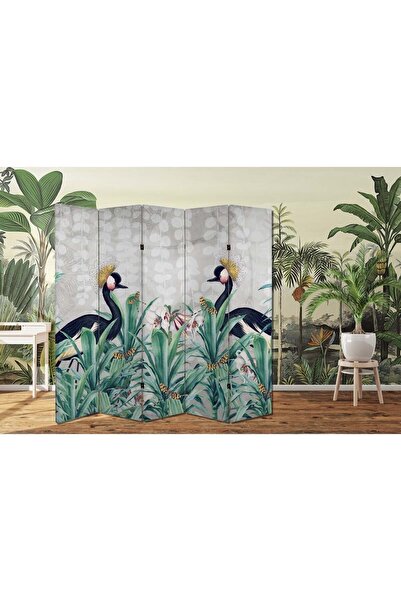 dbsanat Tavus Kuşları ve Kelebekler Temalı Özel Tasarım Paravan Room Divider ...