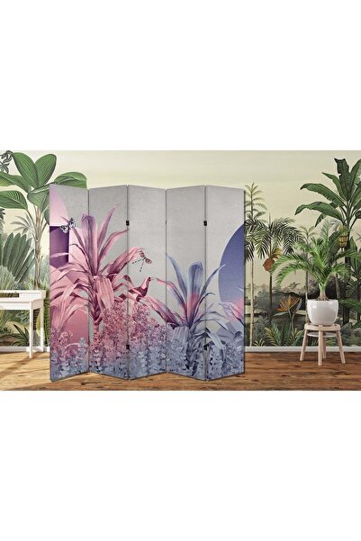 dbsanat Çiçekler Temalı Özel Tasarım Paravan Room Divider 180 x 200 cm