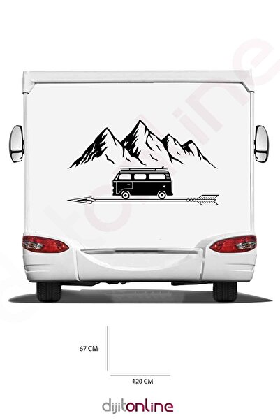 Dijitonline ملصق كارافان - ملصق جبلي - ملصق مركبة كارافان - 120x67 سم