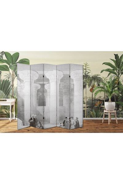 dbsanat Tarih Temalı Özel Tasarım Paravan Room Divider 180 x 200 cm