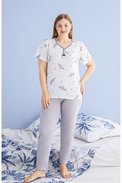 LİLA İÇ GİYİM WOMEN'S LARGE SHORT SLEEVE PAJAMA SET