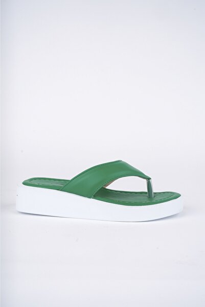 Freemax Γυναικείες Εγγυημένες ελαφριές, εύκαμπτες σαγιονάρες σόλας με επίπεδη σόλα PPL.5000 Πράσινο