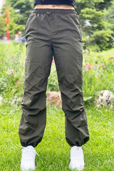 TheJOJODesign Παιδικό Unisex Ελαστικό Παντελόνι Χακί Jogger Parachute