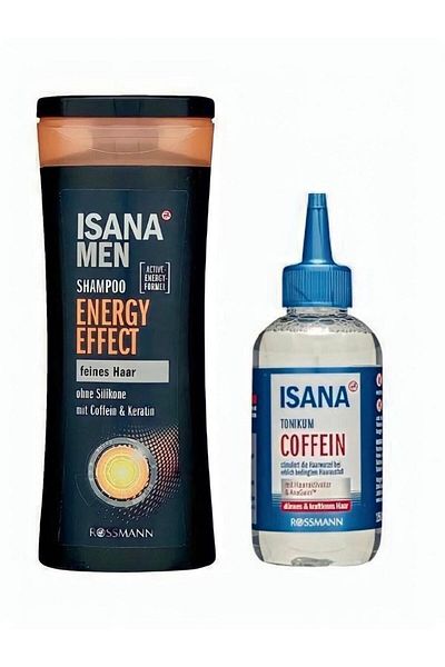 ISANA Energy Effect Anti-Hair Loss Caffeine Shampoo 300 ml and Anti-Hair Loss Caffeine Tonic 150 ml Set