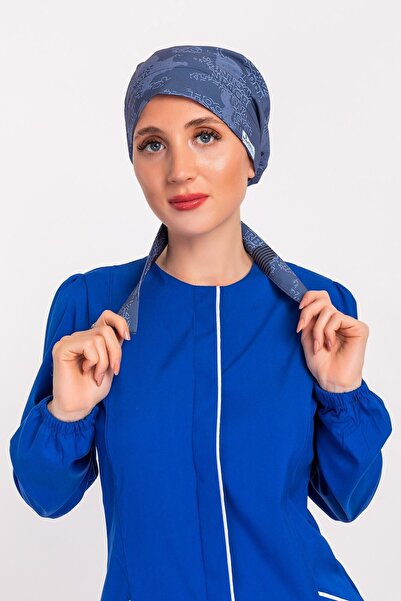 Nur Medikal Giyim Harita Desenli Tesettür Hemşire Bone Hekim Doktor Cerrahi Bone