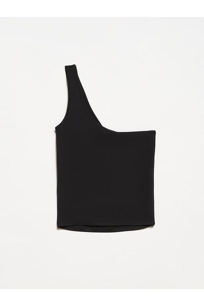 Dilvin 20228 Top cu bretele asimetrice-negru