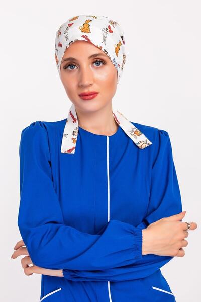 Nur Medikal Giyim Kadın Tesettür Ameliyathane Bonesi - Taş Devri