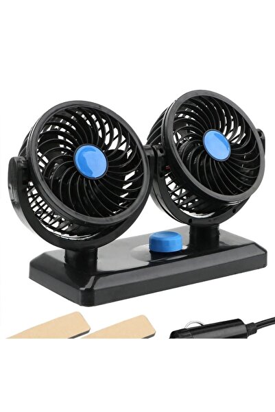 NKT GROUP Araç Içi Torpido Üstü Çift Fanlı Oto Vantilatör 360° Dönebilir 12v