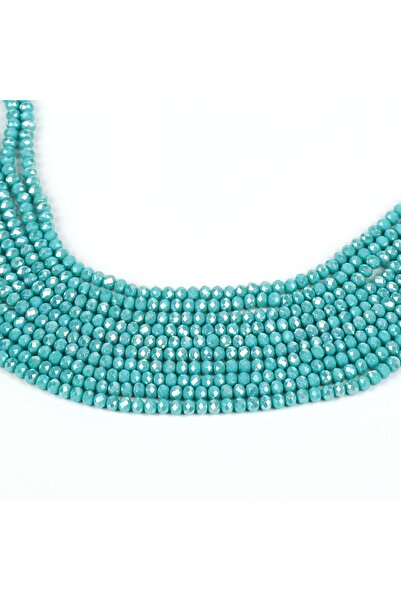 yfhobi 1 DİZİ (40 cm - 130 Adet)- 4 mm YASSI KRİSTAL CAM BONCUK, MAT JANJANLI...