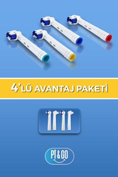 PI&GO Oral-b Şarjlı Diş Fırçası Uyumlu Yedek Başlık 4'lü