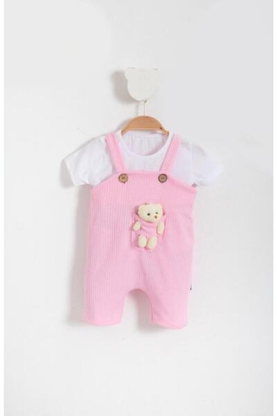 ASN APPAREL SUMMER POCKET BEAR DETAIL BABY SLOPET SET