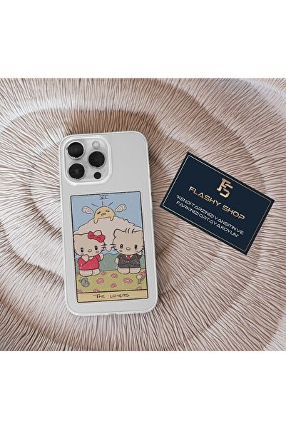 Samsung Galaxy A33 Compatible Hello Kity Lovers Tarot Card Design Transparent Case
