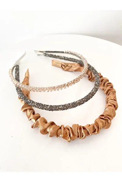 CSR AKSESUAR Shiny Pearl and Stone 3 Piece Crown Set