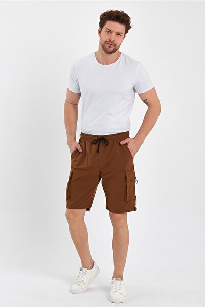 GENIUS STORE Men's Shorts Sports Lycra Outdoor Bermuda Cargo Pocket Capri Sports Shorts