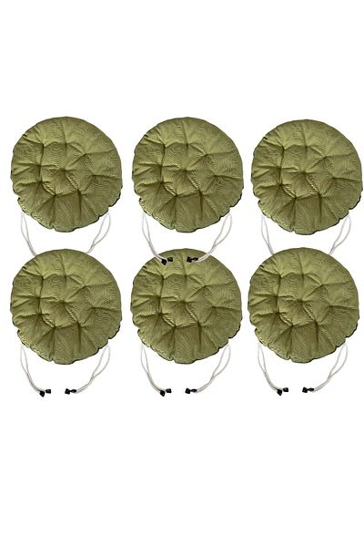 REMEGE 6 PCS 40X40 Cm Round Stool Cushion - Chair Cushion - Pouf Cushion