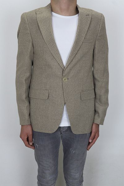 Twenhil Fistan Store Men's Camel Sports Cut Comfortable Fit Single Button Summer Blazer Jacket