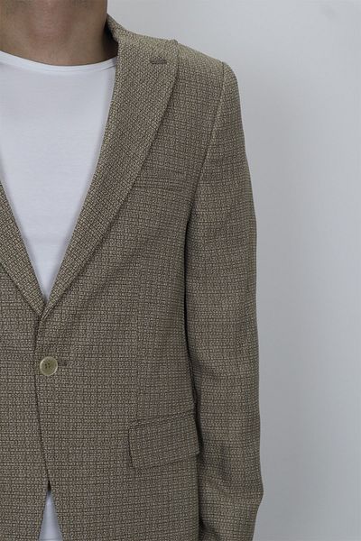Twenhil Fistan Store Men's Camel Sports Cut Comfortable Fit Single Button Summer Blazer Jacket