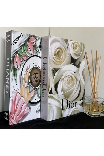 NARİBA Διακοσμητικό Βιβλιοθήκη Chanel & Dior Σετ 2 τεμαχίων