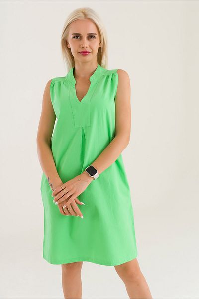 Bold & Young Γυναικείο βαμβακερό φόρεμα τσέπης σε πράσινο χρώμα