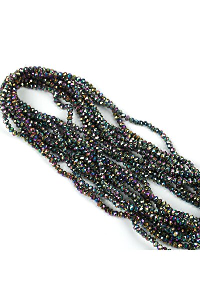 yfhobi 1 DİZİ (40 cm - 130 Adet) - 4 mm YASSI KRİSTAL CAM BONCUK, KAPLAMA JAN...