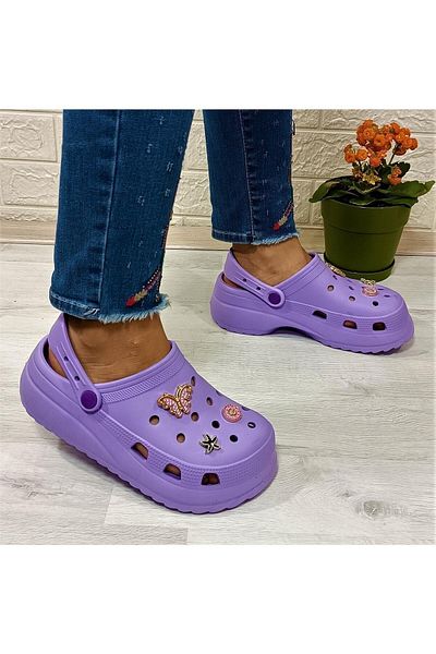 Sonimix 12901 Lilac Color Stone Thick Soled Slippers