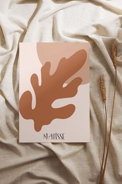 Hiruko Tasarım Atölyesi Πίνακας Matisse Σειρά No:5 Πίνακας Henri Matisse Inspired Flower Abstract Coral
