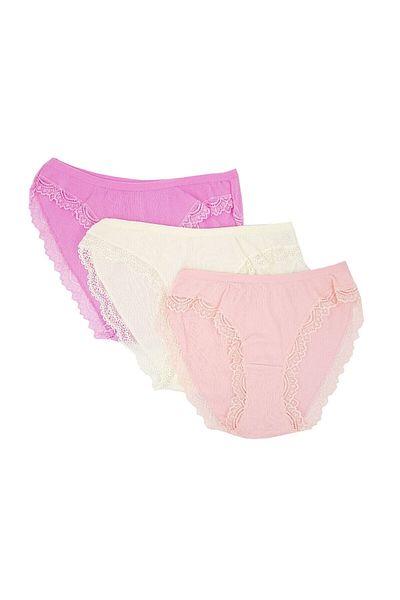 ÇamaşırcımShop 3 Pack Passion 0517 Lace Leg Camisole Bikini Panties