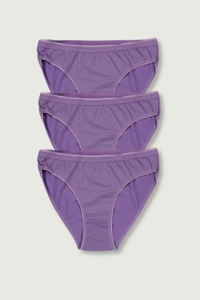 ÇamaşırcımShop Pachet de 3 chiloți bikini 100% bumbac pentru femei