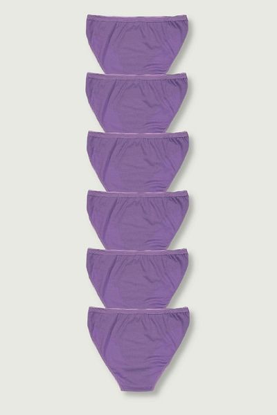 ÇamaşırcımShop 6 Pack Women's 100% Cotton Bikini Panties