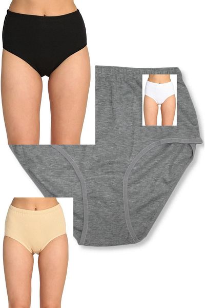 ÇamaşırcımShop Pack of 4 High Waist 100% Cotton Ribbed Bato Panties