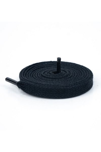 AiryFooT Flat Waxed Cotton Boots Shoelace 150 cm (Black)