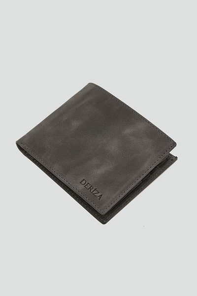 Deriza Ανδρικό πορτοφόλι Crazy Real Leather Anthracite