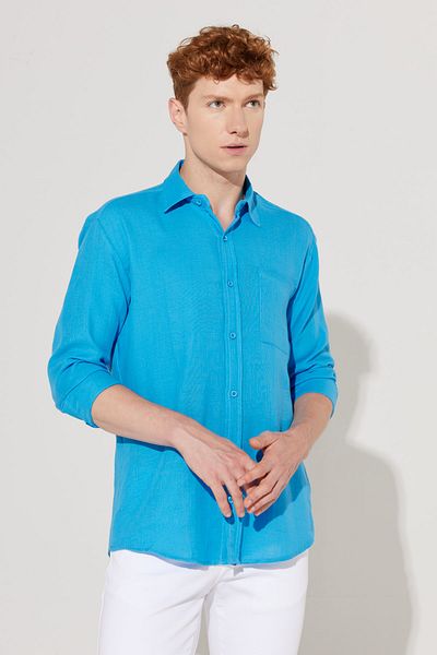 AC&Co / Altınyıldız Classics Pánská košile Saks Comfort Fit Wide Cut Classic 100% bavlna, mušelínová košile