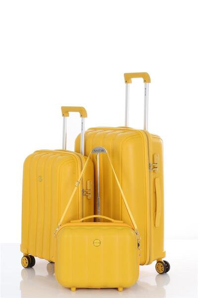 MÇS Mçs Polipropilen 3'lü Valiz Seti Orta & Kabin & Makyaj V305