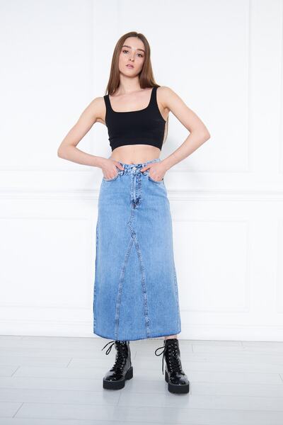 CRC JEANS Etek Ucu Dikişşiz Uzun Etek