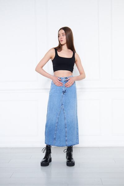 CRC JEANS Etek Ucu Dikişşiz Uzun Etek