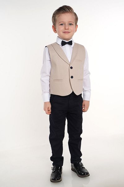 Merdia Kids Boy's Suit 2 Buttoned Tuxedo with Vest and Bow Tie