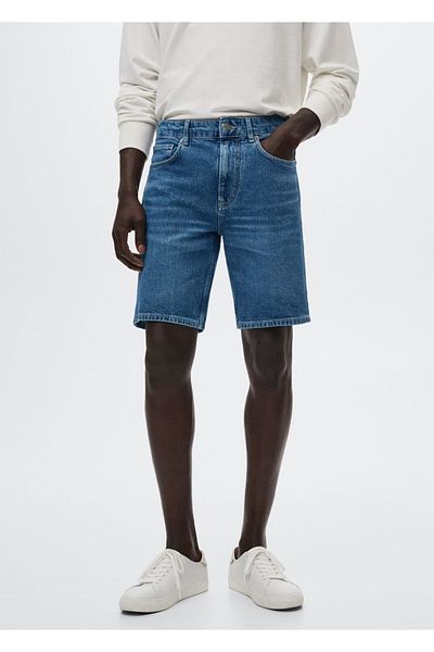 MANGO Man Denim-Bermudashorts mit normaler Passform