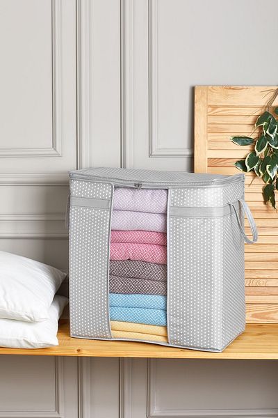 Serstil 50X45X30 cm Gray Spotted Window Storage Bag