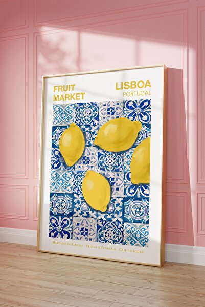Vinca Prints Estetik Poster Portugal Lisboa Lemon Poster Mutfak Salon Posteri...