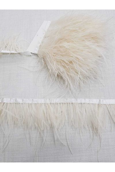 YENİ HEDİYELİK DÜNYAM Ostrich Feather Models Ostrich Feather Cream 30 Cm