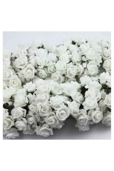 YENİ HEDİYELİK DÜNYAM Lateks Eva Yapay Çiçek Gül Beyaz ( 2 Cm* 2 Cm ) ( 144 Adet)