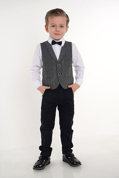Merdia Kids Boy's Suit 2 Buttoned Tuxedo with Vest and Bow Tie