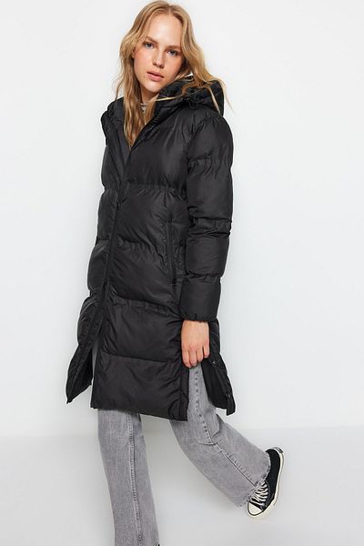 Trendyol Collection Black Hooded Water Repellent Long Puffer Jacket TWOAW24MO00120
