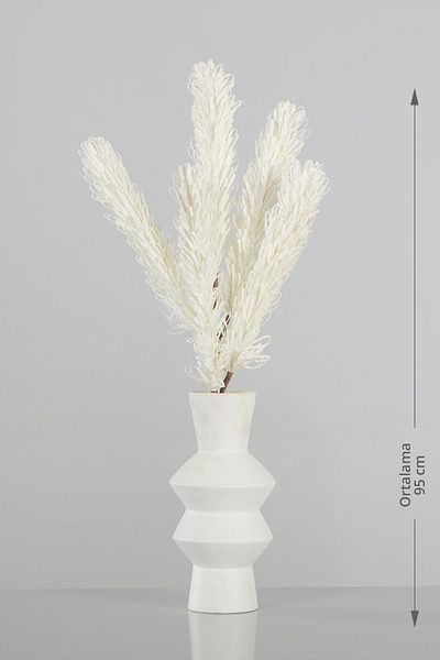 Doqu Home Luxury Artificial Pampas White - Διακόσμηση σπιτιού & γραφείου - Δώρο λουλούδι - Διακοσμητικό λουλούδι - Lkwy-59 A01 Standard